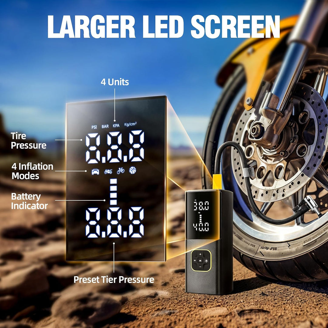 Zune Lotoo - Inflador de neumáticos recargable, compresor de aire p...