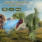 Juguetes de dinosaurio con control remoto para niños de 4 a 7 y de 8 a 12 años - Los mejores regalos de cumpleaños para niños de 4 a 12 años, dinosaurio caminante con rugidos, rociador, luz