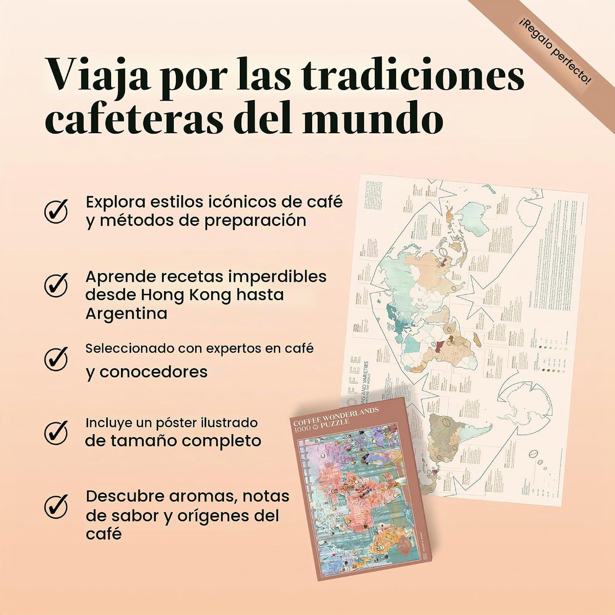 Water & Wines Rompecabezas de Coffee Wonderland - Regalo de 1000 piezas