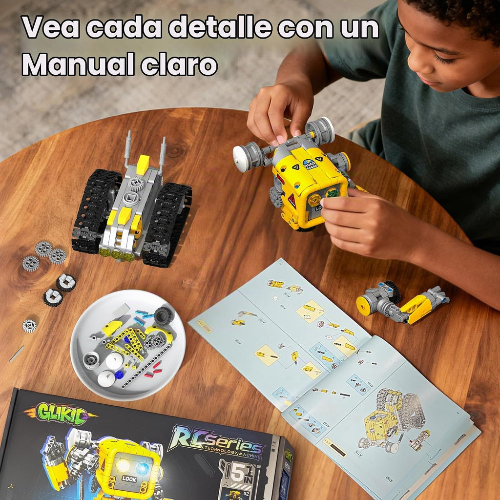 Kit de construcción de robot STEM 5 en 1, aplicación y kit de robótica de control remoto