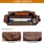 Bolsa bandolera de hombro de lona LEATHER VILLAGE para hombres y mujeres – Elegante bandolera estilo mochila para oficina, viajes y uso diario