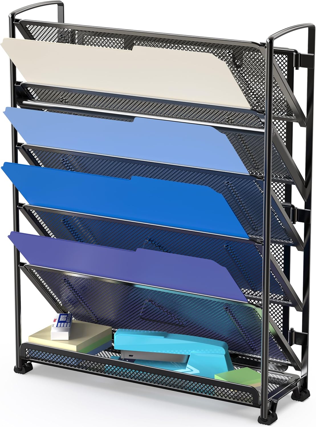 Simple Houseware Organizador de documentos y cartas para montar en pared, de 6 niveles, negro
