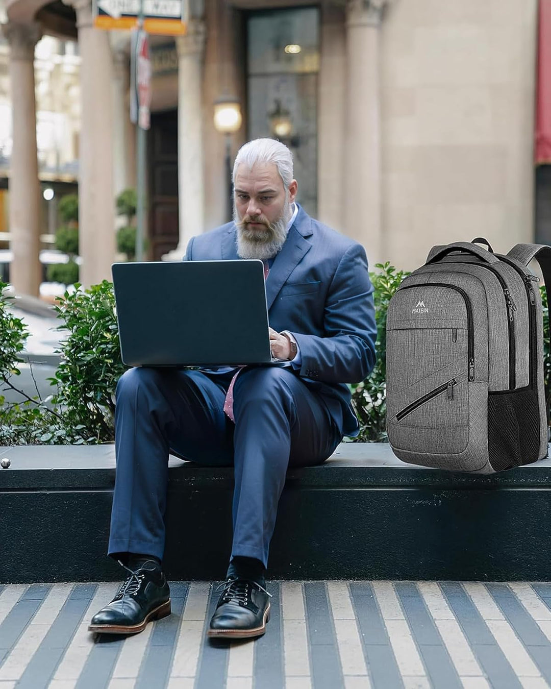 MATEIN Mochila de viaje para laptop, mochila de trabajo de 17 pulga...