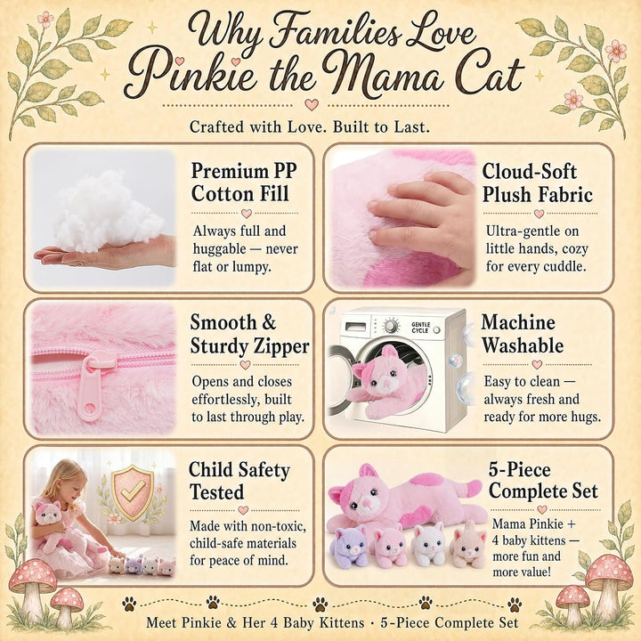 gnomantic 5 Piezas de Animales de Peluche de Gato con Bebés Dentro...