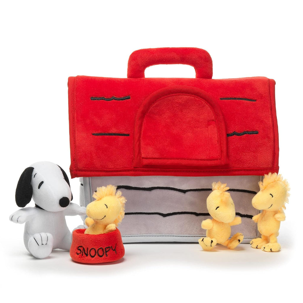 Lambs & Ivy Classic Snoopy Plush Casita de Perro de Peluche con 5 Animales de Peluche