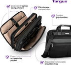 Targus Mobile Elite - Bolsa para portátil de 15.4 pulgadas, compatible con controles de seguridad, tipo topload, negra (TBT045US)