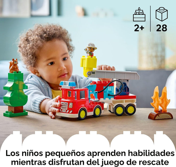 LEGO DUPLO Town Camión de bomberos con manguera y juguete de constr...