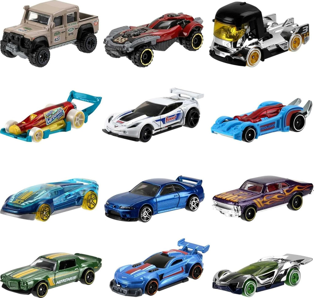 Hot Wheels Coches o camiones de juguete, juego de 72 autos a escala 1:64 empaquetados individualmente, vehículos de rescate o camiones (los estilos pueden variar; pueden incluir duplicados)