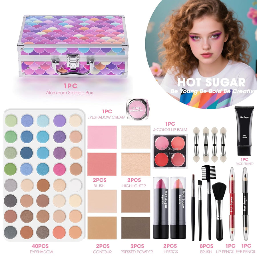 Hot Sugar Kit de maquillaje para niñas de 10 a 12 años, juego de ma...
