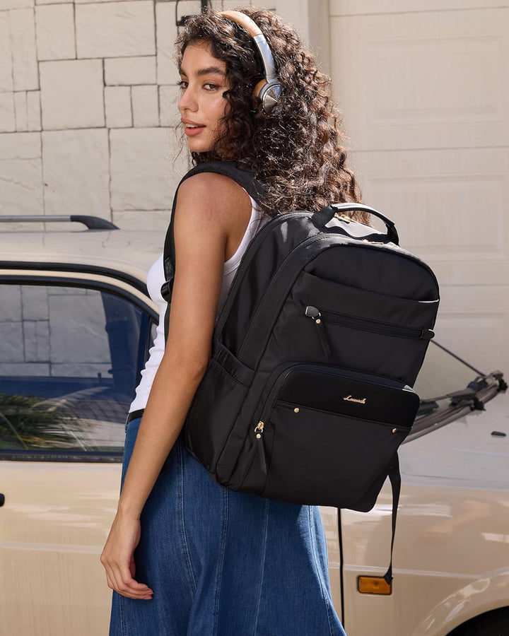 LOVEVOOK Mochila para laptop para mujer con 2 bolsillos extragrande...