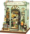 CUTEBEE Kit de rincón de libros - Kit de casa de muñecas en miniatura DIY para adultos y adolescentes, rompecabezas de madera 3D, estantería de casa pequeña Booknook, regalos para la familia (Florista