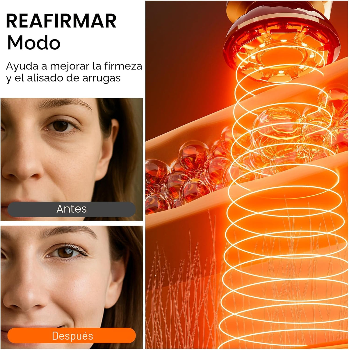 INIA Terapia de luz roja 3 en 1 para cara y cuello dispositivo de b...