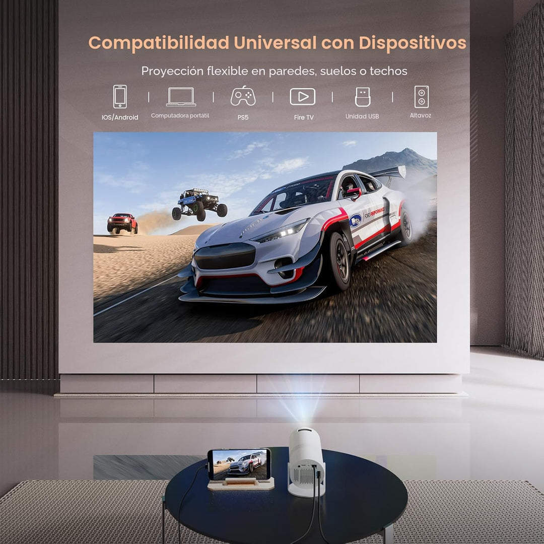 WISHOLY Mini proyector con WiFi y Bluetooth, proyector de películas...