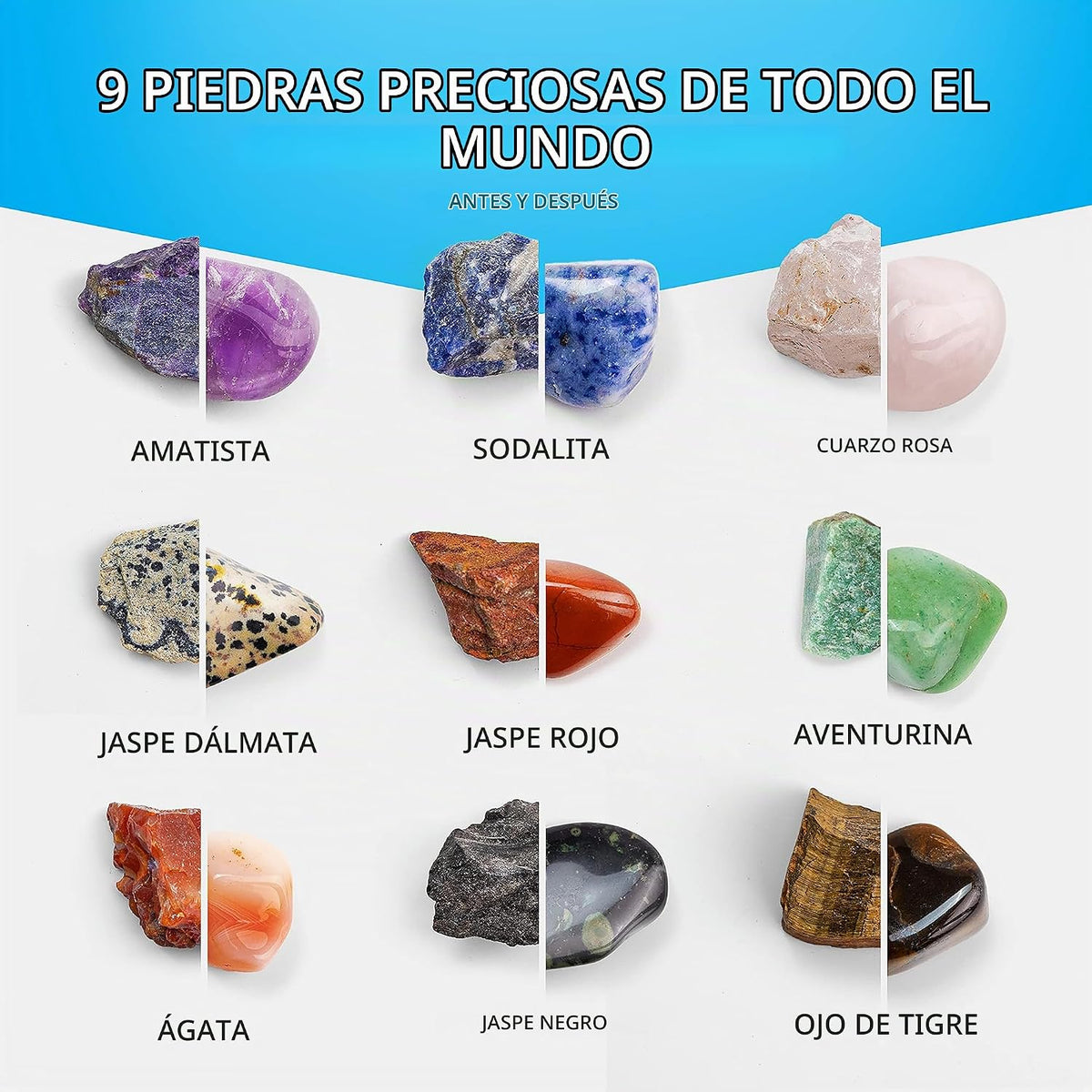Kit de Repuesto National Geographic Rock Tumbler con 3 lb de Piedras Preciosas en Bruto