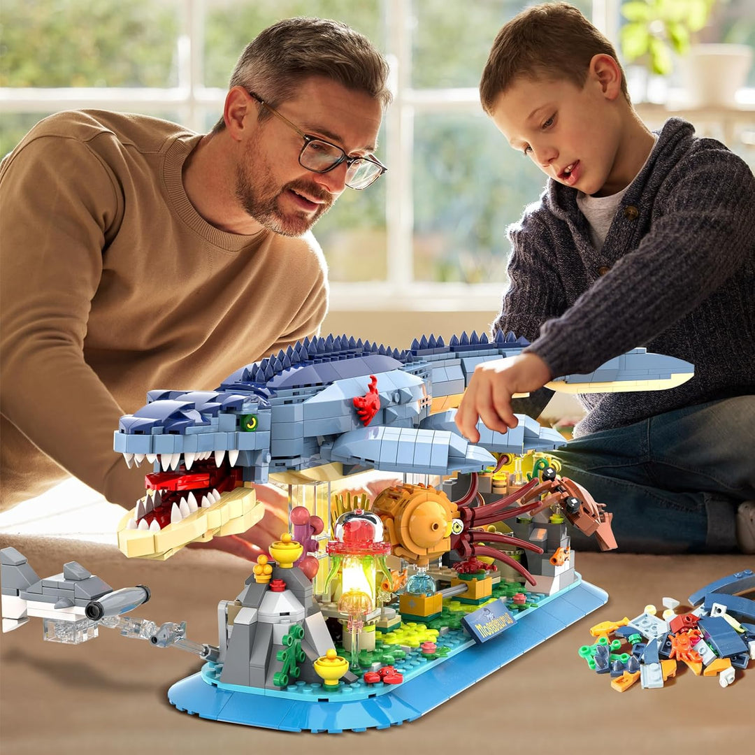 Mosasaurus - Juego de construcción con luz LED 1219 piezas