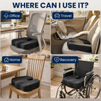 5 STARS UNITED Cojín de asiento, espuma viscoelástica para aliviar el dolor de coxis, soporte ergonómico para coxis, ciática y glúteos, silla de ruedas, oficina, escritorio y silla de juegos