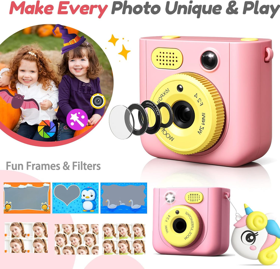 ROHSCE Cámara instantánea para niños, cámara de impresión digital d...