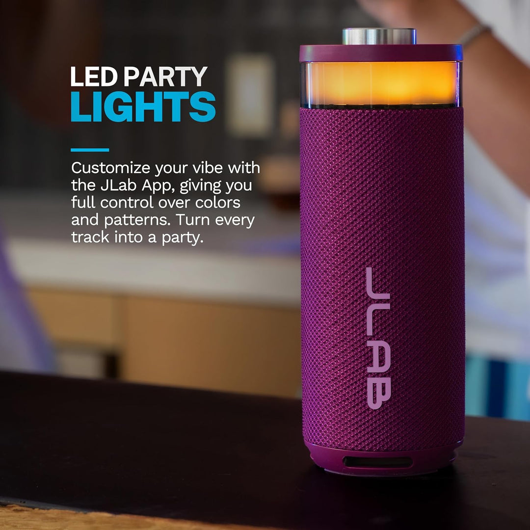JLab, Go Party, Altavoz Bluetooth portátil, impermeable, iluminació...