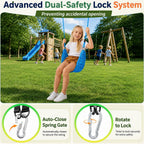 Columpio para niños tejido a mano, asiento portátil para columpio de árbol para interiores y exteriores, cuerdas ajustables, con correa para colgar y gancho a presión para camping, senderismo