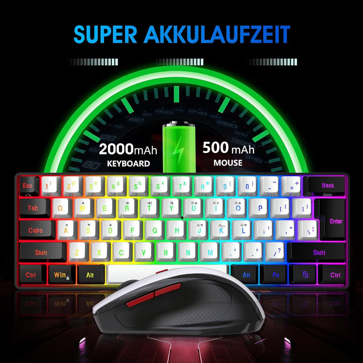 Combinación de teclado y mouse inalámbricos para juegos Snpurdiri 2...