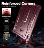 Dexnor Funda para Samsung Galaxy Tab S7 FE de 12.4 pulgadas (2021), [protector de pantalla y soporte integrados] con soporte para bolígrafo, resistente a prueba de golpes, funda protectora de cuerpo completo para Galaxy S7 FE - Rojo