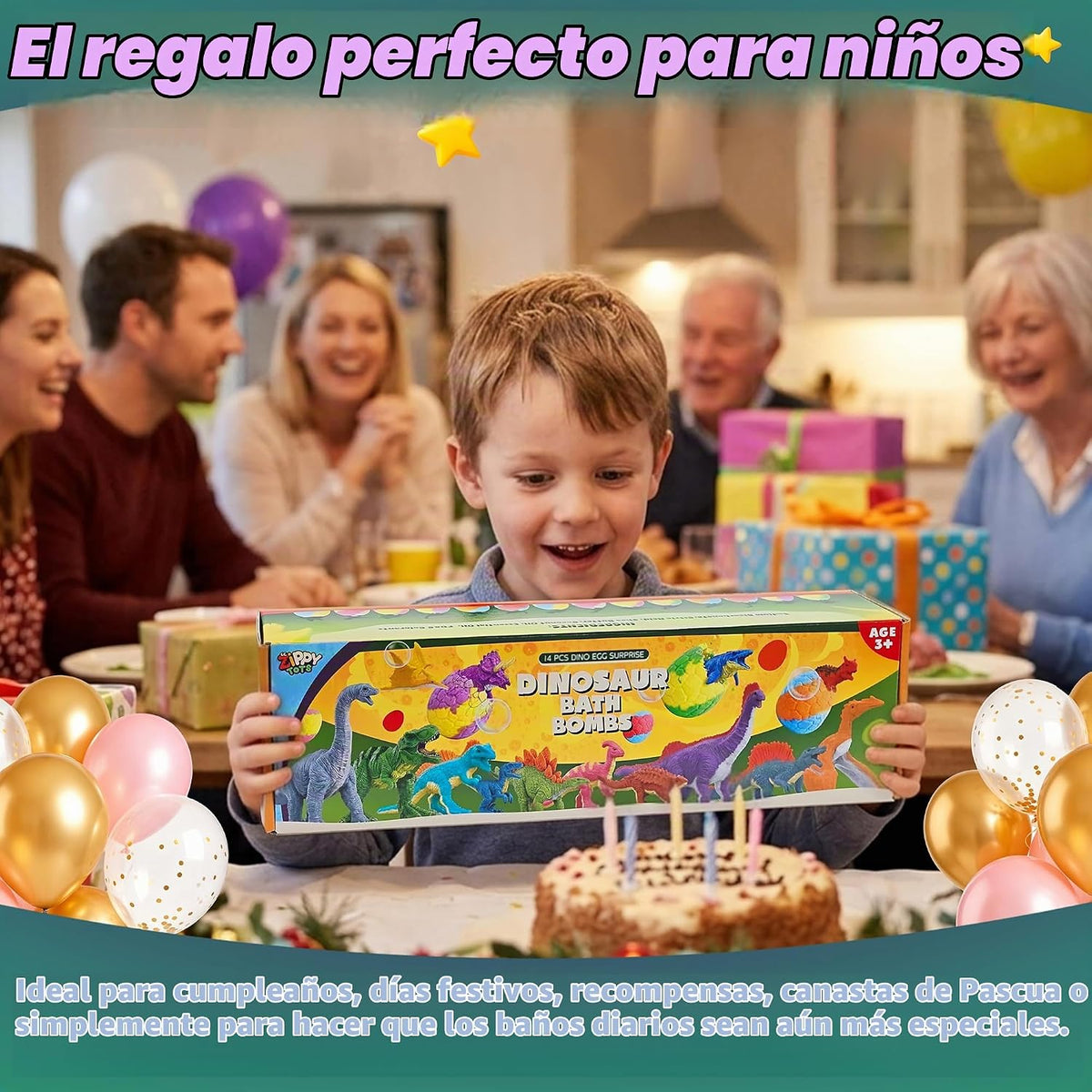 Juego de bombas de baño de huevos de dinosaurio, paquete de 14 chispas sorpresa con juguete oculto en el interior, bombas de baño para niños pequeños y niñas, regalo divertido no tóxico para
