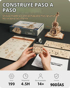 ROKR Rompecabezas de madera 3D para adultos, kits de caja de música de madera, kits de modelo de madera de violonchelo para adultos, proyectos de tallo para adolescentes, regalos de cumpleaños, pasatiempos para mujeres y hombres