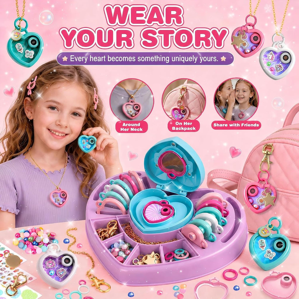 Kit de fabricación de joyas para niñas, kit de manualidades de dijes de