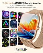 Reloj Inteligente de Lujo para Mujer, 2.06" HD AMOLED AOD Llamadas Bluetooth