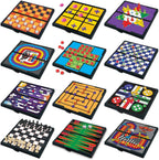 Gamie Juegos de viaje de tablero magnético para niños, incluye 12 juegos divertidos retro, diseño compacto de 5 pulgadas, artículos esenciales de viaje en caja individual para niños de 4 a 8, 8 a 12 años, viajes por carretera, avión, campamento, para toda