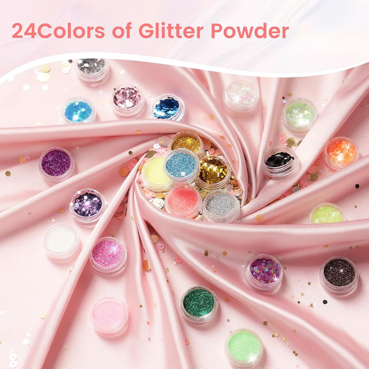 Kit de uñas para principiantes con todo: juego profesional de polvo...