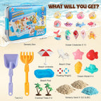 HONGTUO Cubo sensorial Ocean con arena de juego de 3.3 libras, kit de