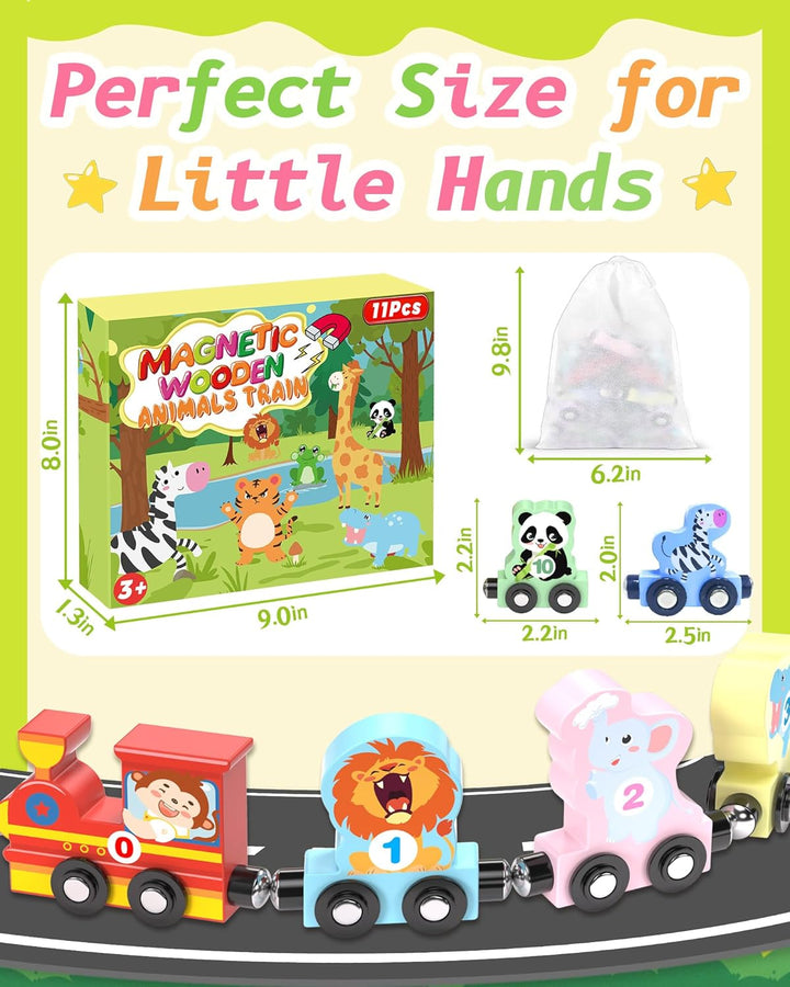 Juego de 11 piezas de tren magnético Montessori para niños