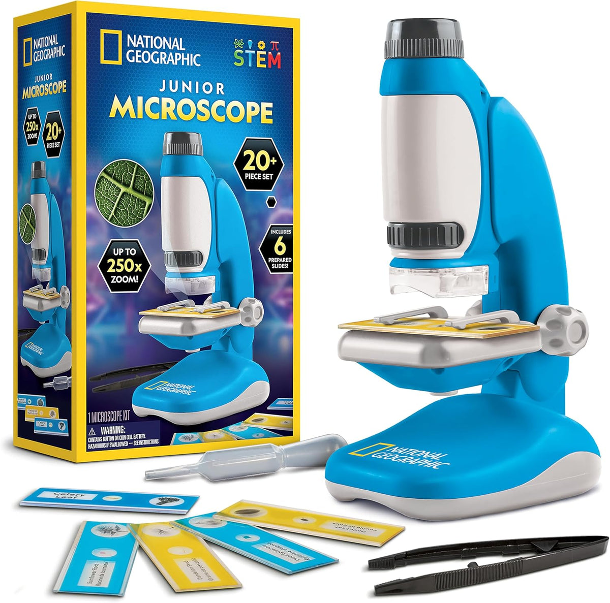 National Geographic Junior Microscope Science Kit con 250x Magnification