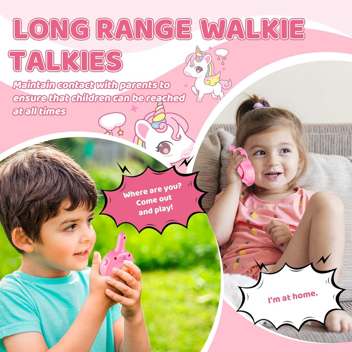 Walkie Talkies de unicornio para niños, paquete de 2 | Rango de 200...