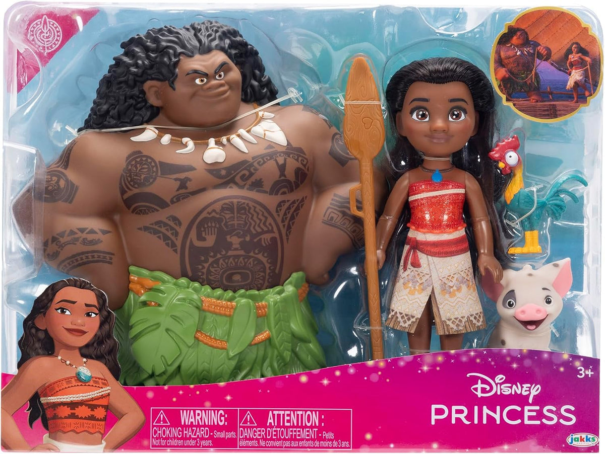 Disney Princess Set de regalo de muñecas pequeñas Moana & Maui