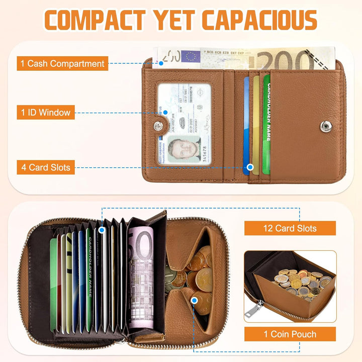 HUANLANG Billetera para hombre con bloqueo RFID, multitarjetero, bi...