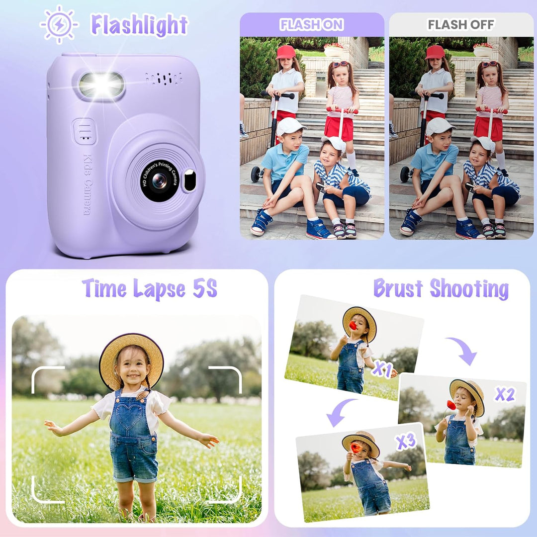 Cámara de impresión instantánea para niños, cámara HD de 32MP de 3....