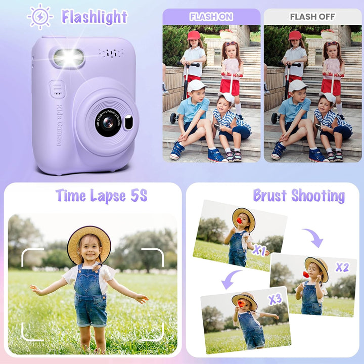 Cámara de impresión instantánea para niños, cámara HD de 32MP de 3....