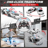 Coche Transformador de Control Remoto 2.4G, Juguete de Coche de Pol...