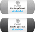 Paquete de 2 toallas de esterilla de yoga con punto de agarre, toalla antideslizante de yoga caliente, toalla absorbente de microfibra para sudar, Bikram Pilates Fitness