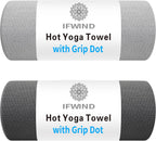 Paquete de 2 toallas de esterilla de yoga con punto de agarre, toalla antideslizante de yoga caliente, toalla absorbente de microfibra para sudar, Bikram Pilates Fitness