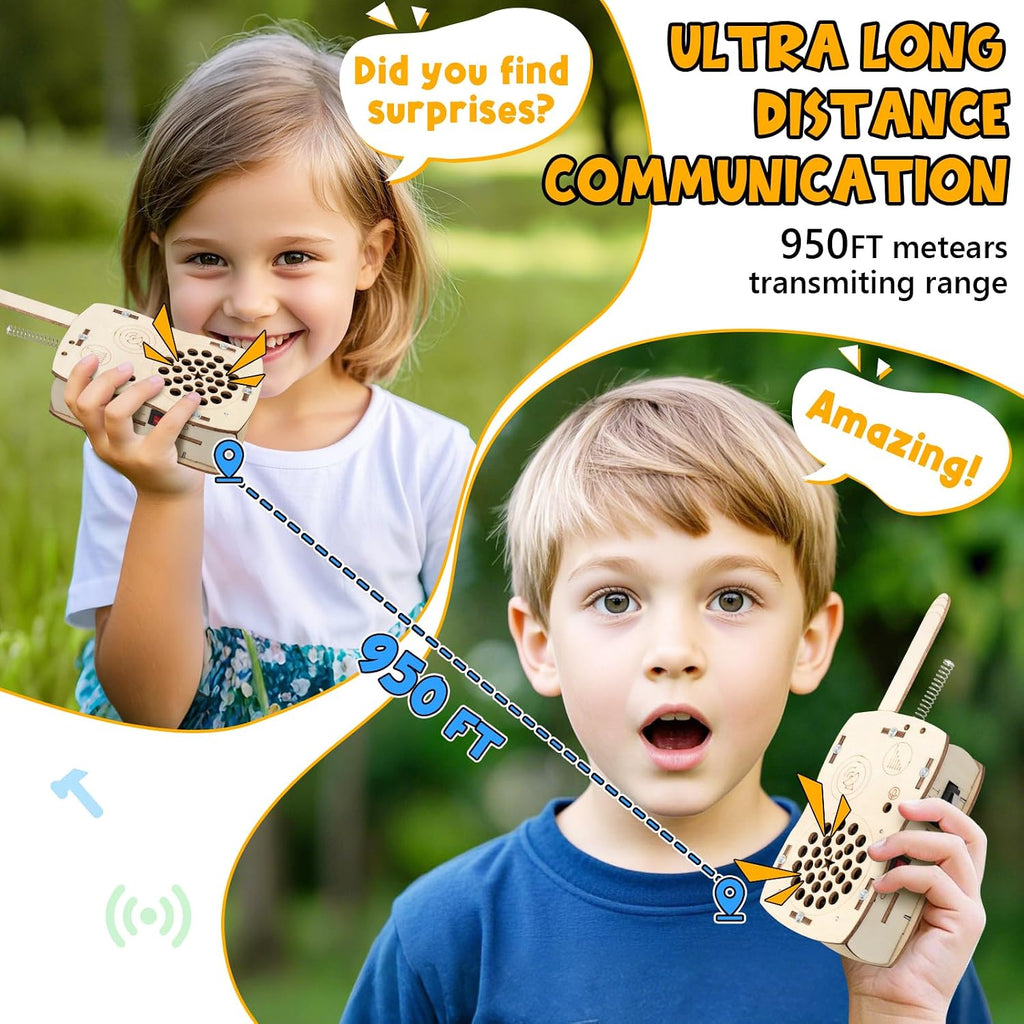 Stem Projects Walkie Talkies Juguetes para niños de 8 a 12 años 12 a 14 años Kit de ciencia Construye tu Propio Kit de Electrónica DIY para niños, experimentos científicos, niño de 9 a 12 años