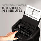 Fellowes AutoMax 100MA - Trituradora de papel 2 en 1 de microcorte de 100 hojas para oficina/oficina pequeña