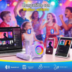 Máquina de karaoke para niños, regalos de micrófono para niñas de 3 a 12 años o más, juguete de regalo de cumpleaños con luces LED de discoteca para fiesta familiar en casa, altavoz portátil de