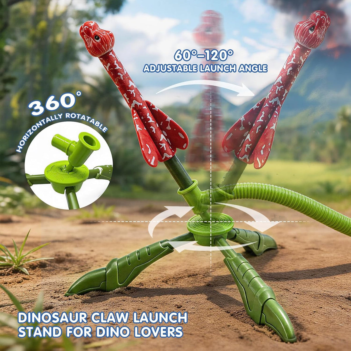 Juguetes de dinosaurio para niños de 3 a 5 años, lanzacohetes de camuflaje