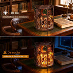 CRIOLPO Kit DIY de rincón de libros Casa en miniatura con luces LED