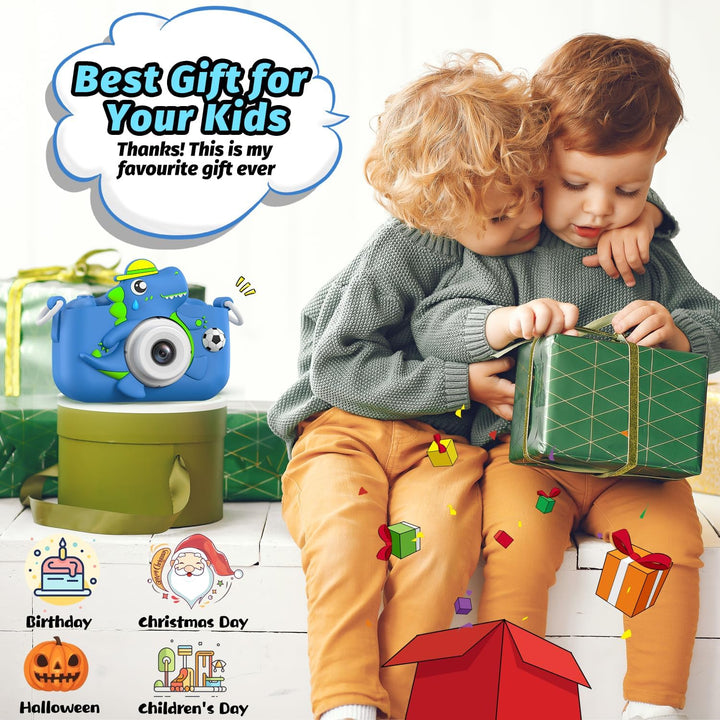 Cámara de dinosaurio para niños y niñas, cámara digital para selfie...