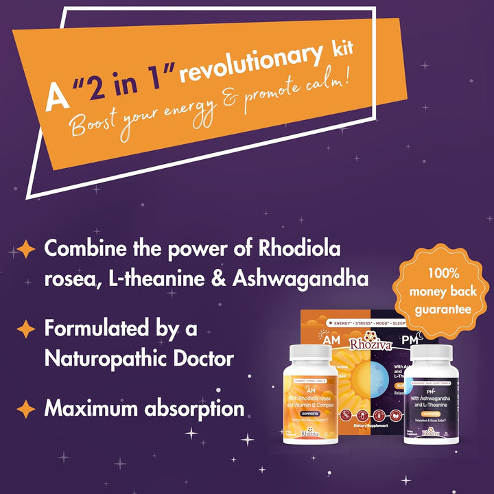 AM PM Multivitamínico \u2013 Suplementos de cortisol para mujeres y...