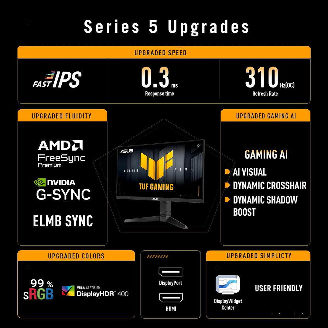 ASUS TUF Gaming Series 5 Monitor para juegos de 24.5 pulgadas 1080P...